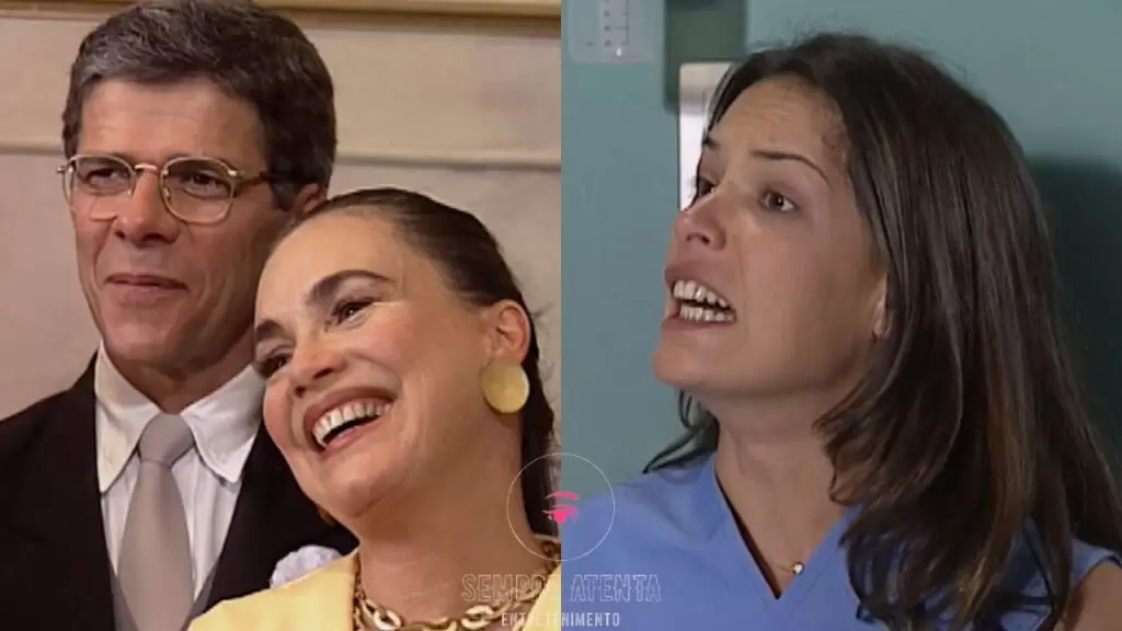 Helena, Carlos e Paula em cena da novela História de Amor