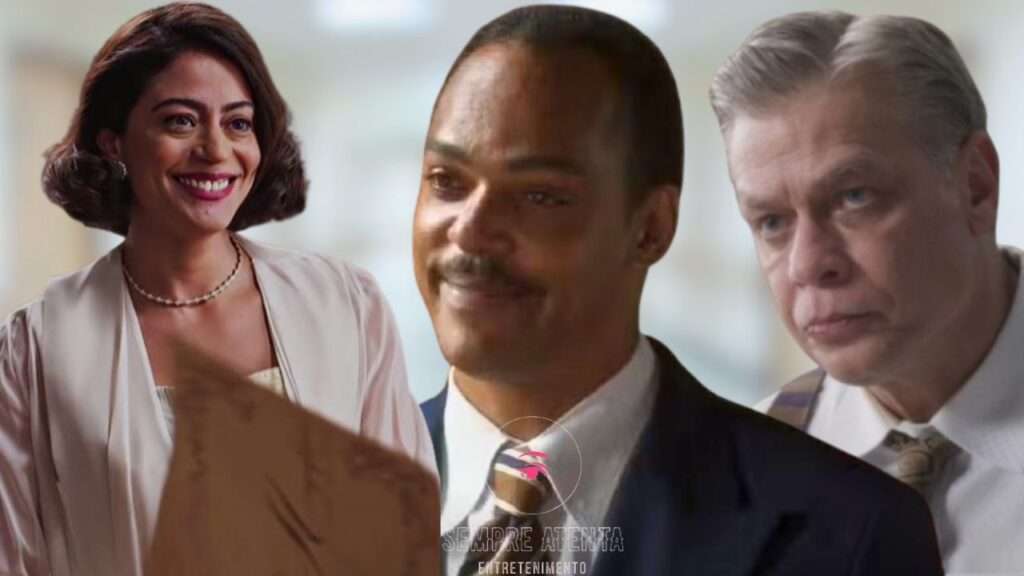 Clarice, Gregório e Juliano em cena da novela Garota do Momento