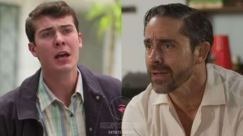 Edu e Nelson em confronto na novela Garota do Momento