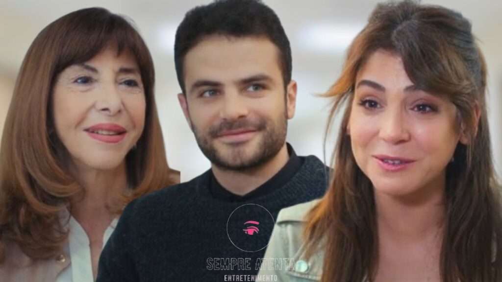 Raif, Ceyda e Fazilet em cena emocionante da novela Força de Mulher, discutindo a guarda de Arda.