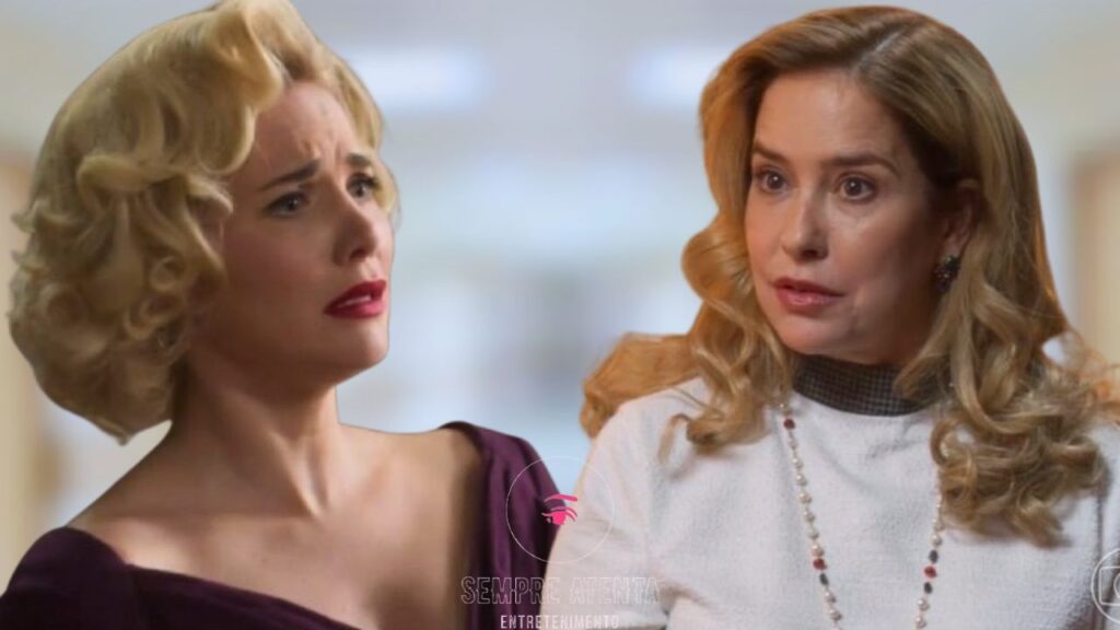 Letícia Colin como Zélia e Paloma Duarte como Lígia em cena tensa da novela Garota do Momento.