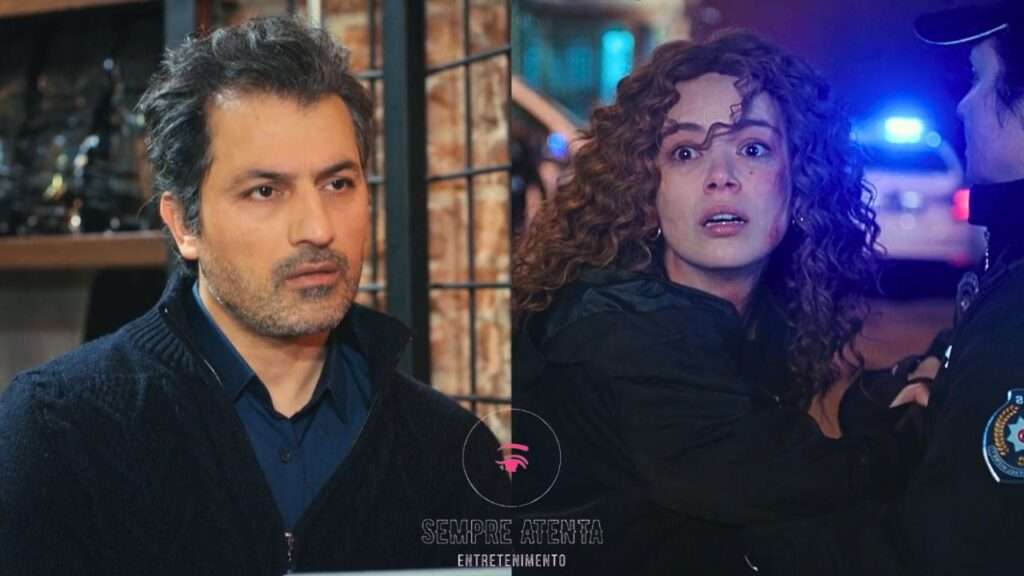 Arif encara Sirin, que é presa pela polícia após confessar o assassinato de Sarp na novela Força de Mulher.