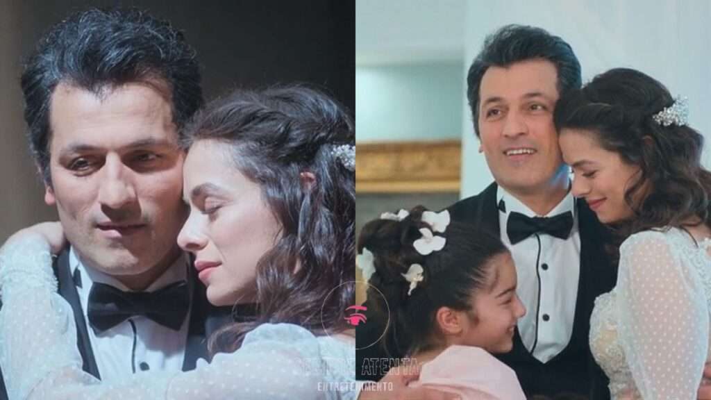 Bahar e Arif no casamento com a filha em cena emocionante da novela Força de Mulher.