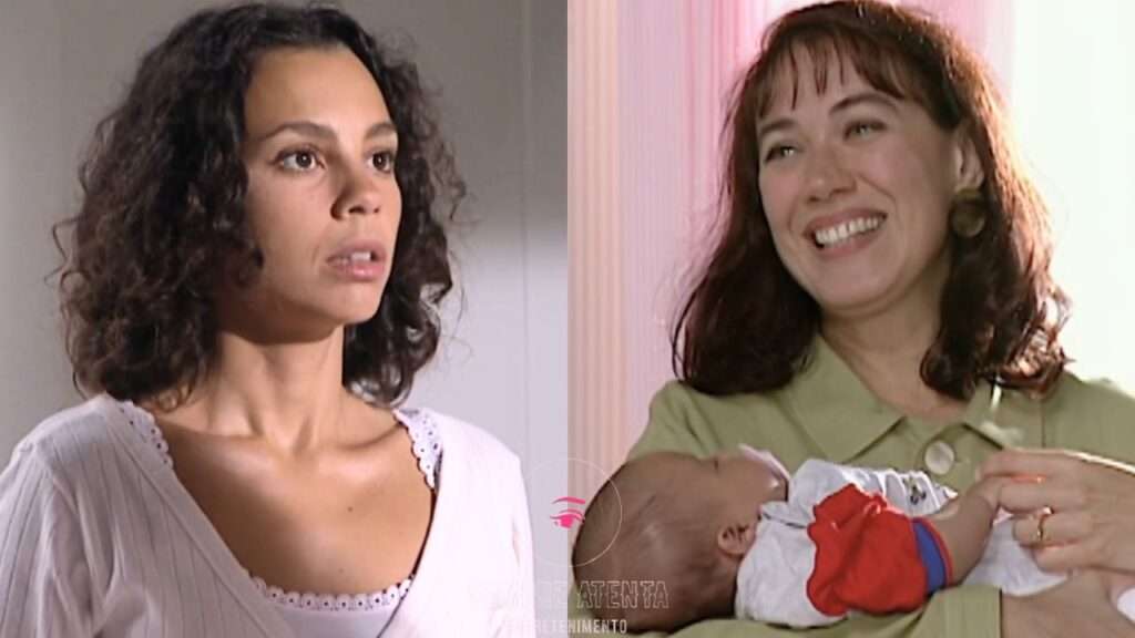 Joyce flagra Sheila com filha nos braços.