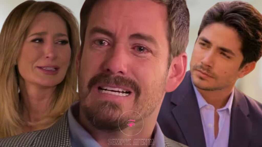 Leonardo confronta Paula, vilã desmascarada.